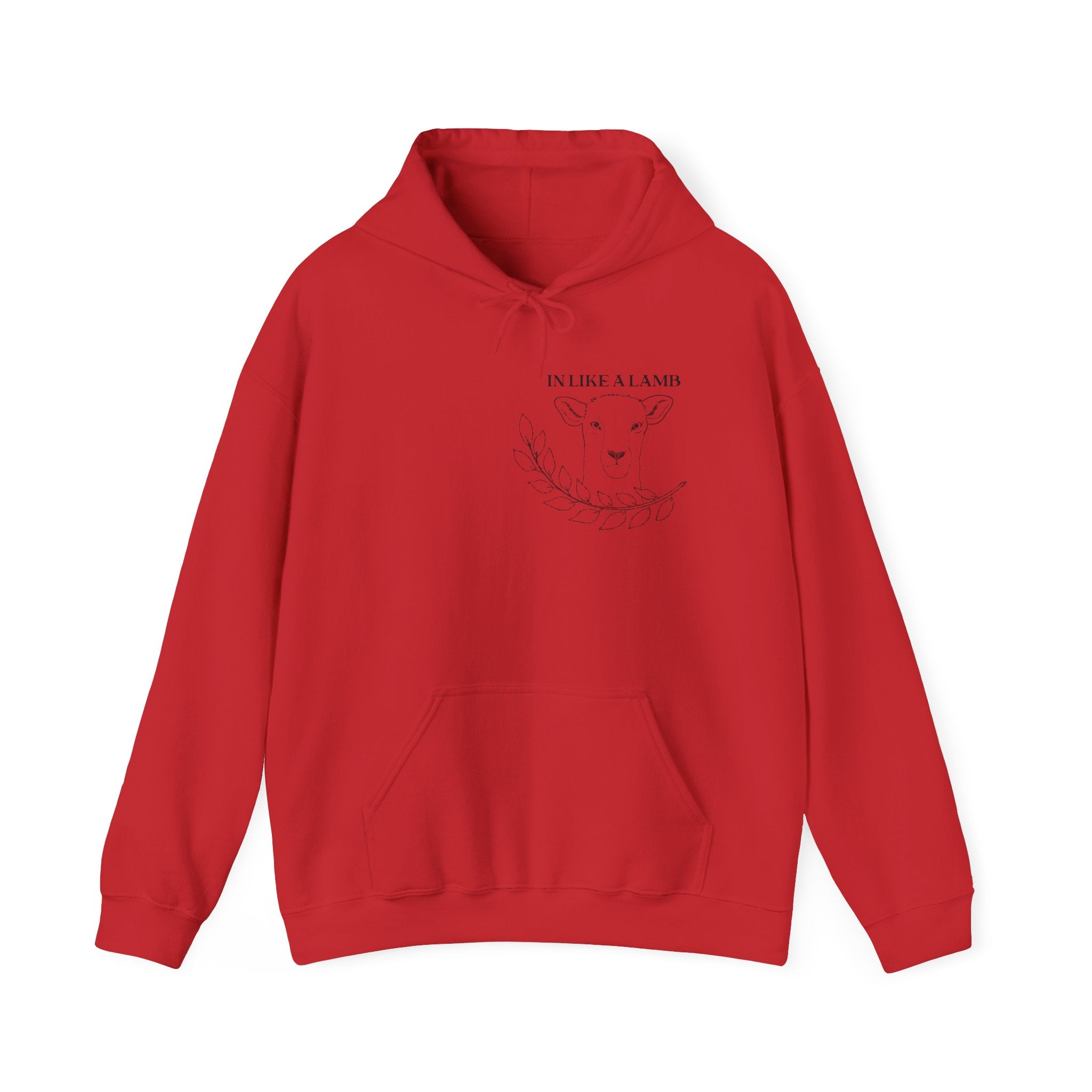 Hooded Sweatshirt IN like a lamb OUT like a lion design