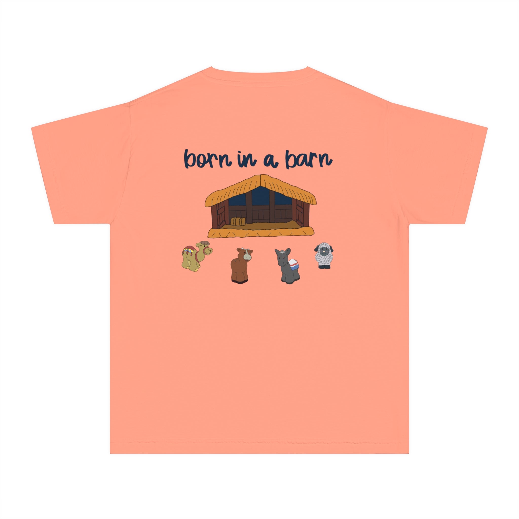 Youth Midweight Tee-Jesus Born in a Barn