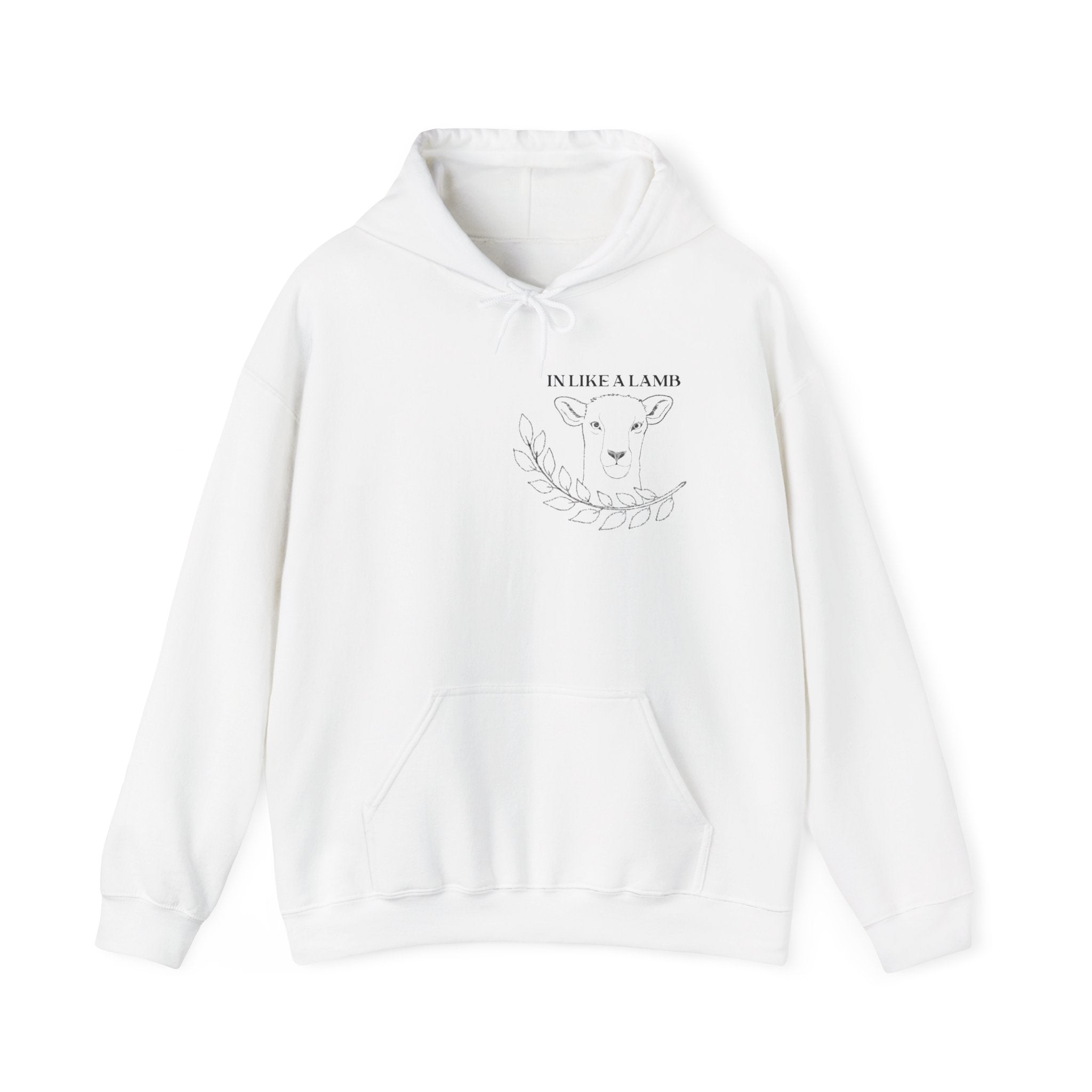 Hooded Sweatshirt IN like a lamb OUT like a lion design