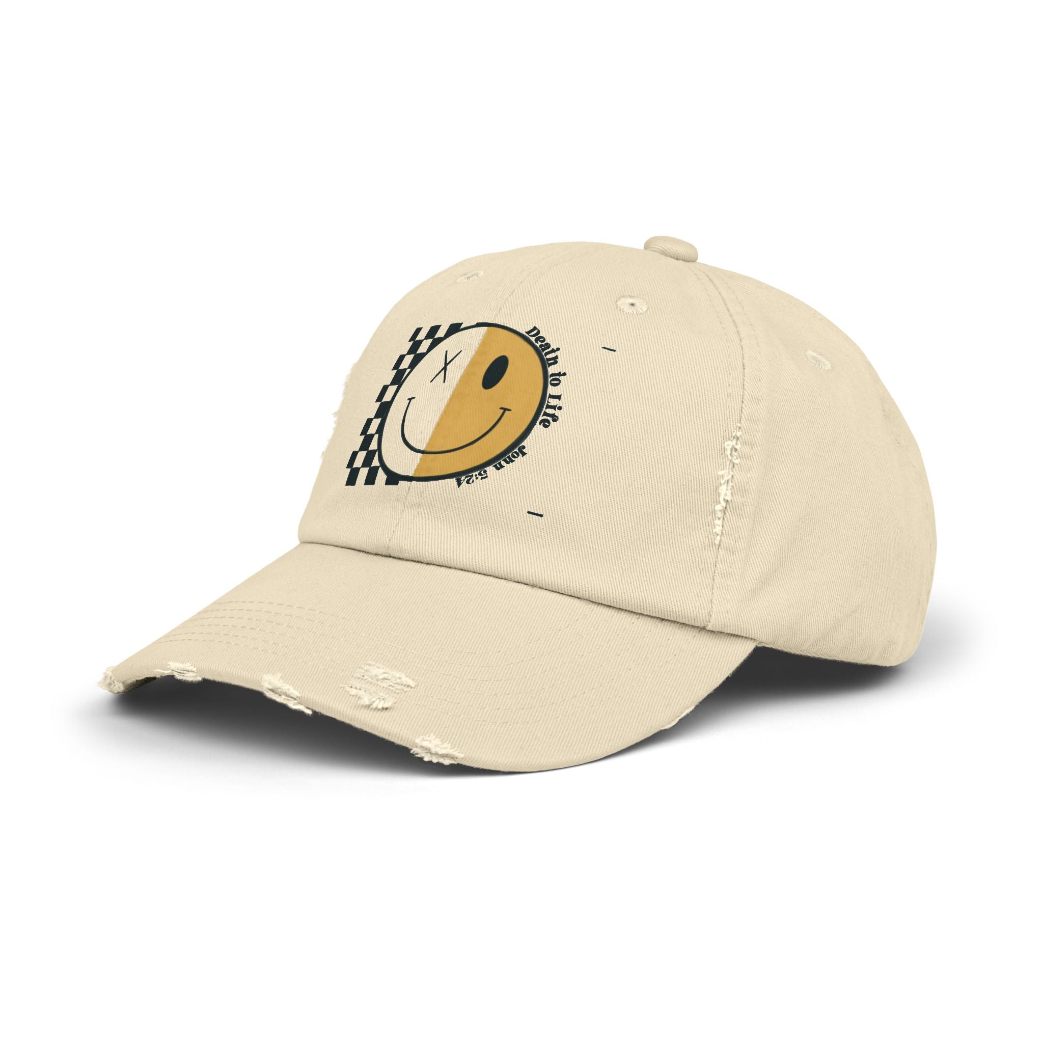 Distressed Cap - Death to Life Smiley cap