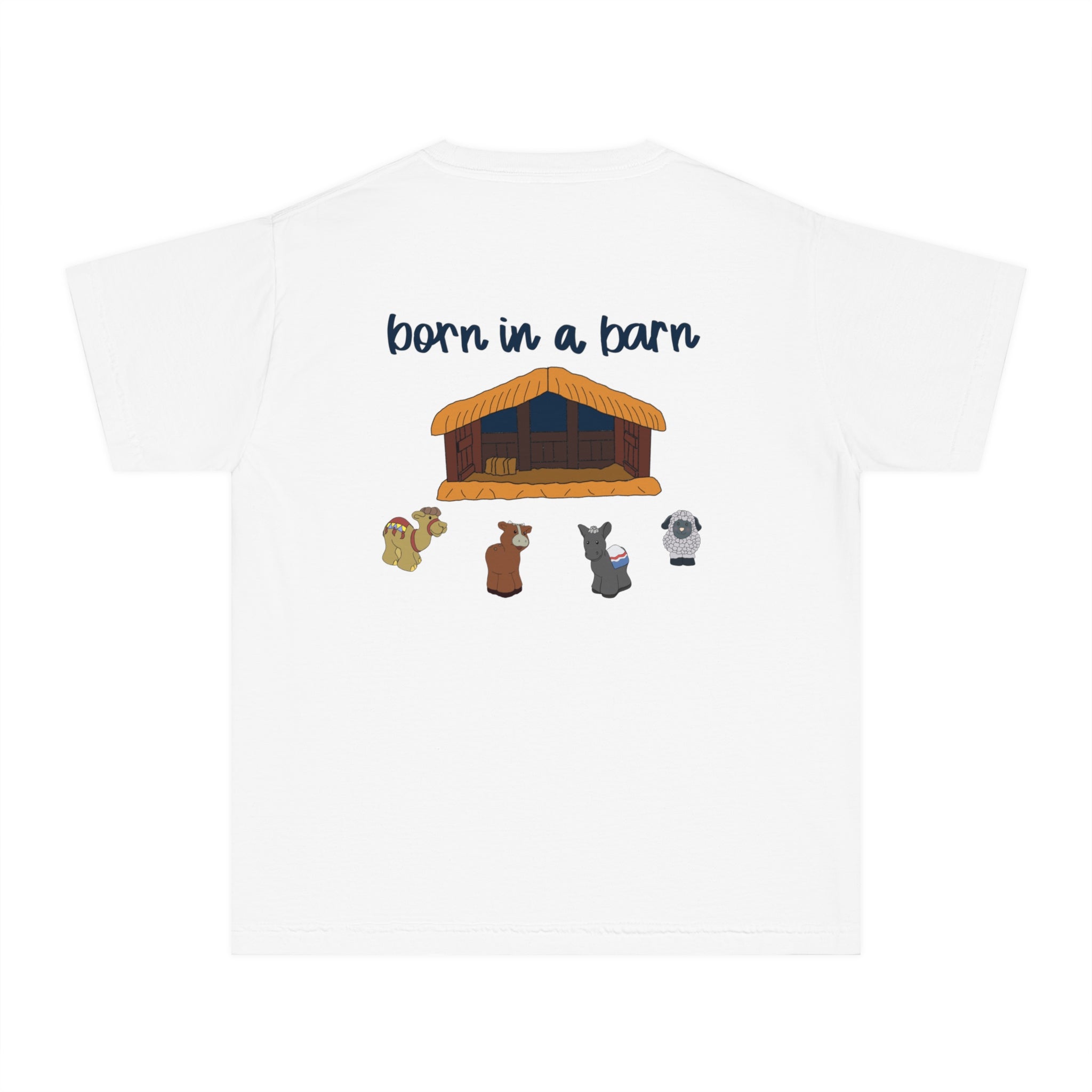 Youth Midweight Tee-Jesus Born in a Barn